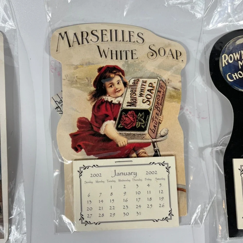 Vtg 2002‎ Gallery Graphics Mini Calendars Advertising Art Magnetic Lot of 7 NOS